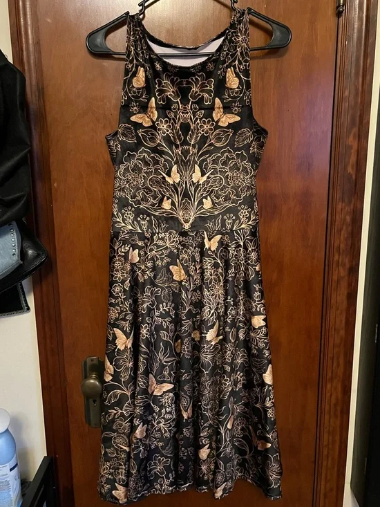 Black milk Golden Garden Velvet Princess Midi Dress size large NWT - Picture 4 of 6